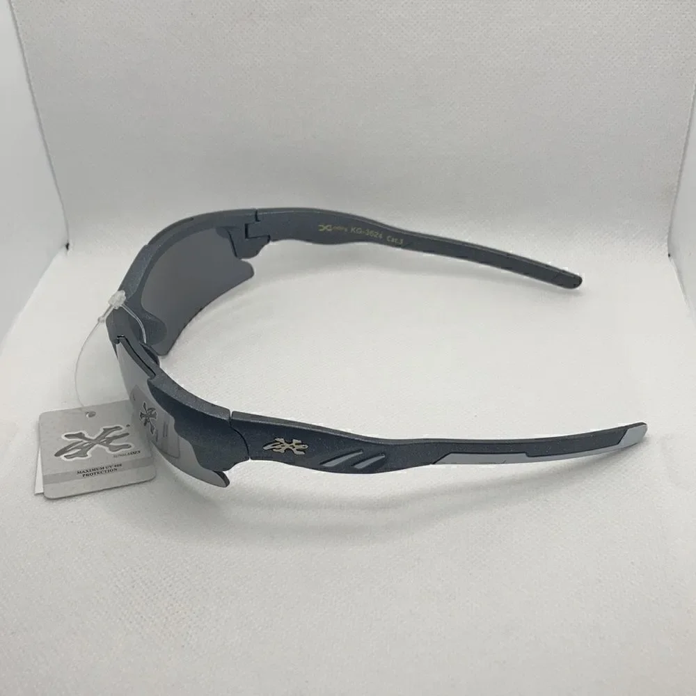 X-Loop Kids Boys Sport Wrap Around Semi Rimless Mirrored Lens Sunglasses